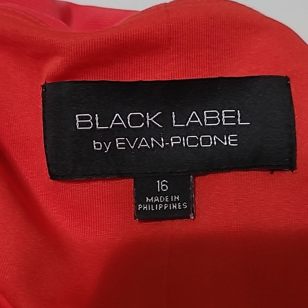 Black Label by Evan Picone Red Sleeveless Twist-Rosette Midi Dress size 16 - Picture 5 of 10